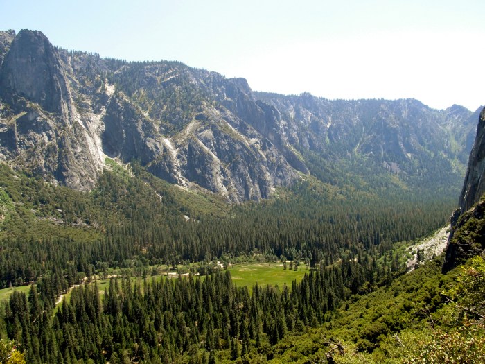 Hiking up the valley wall. 